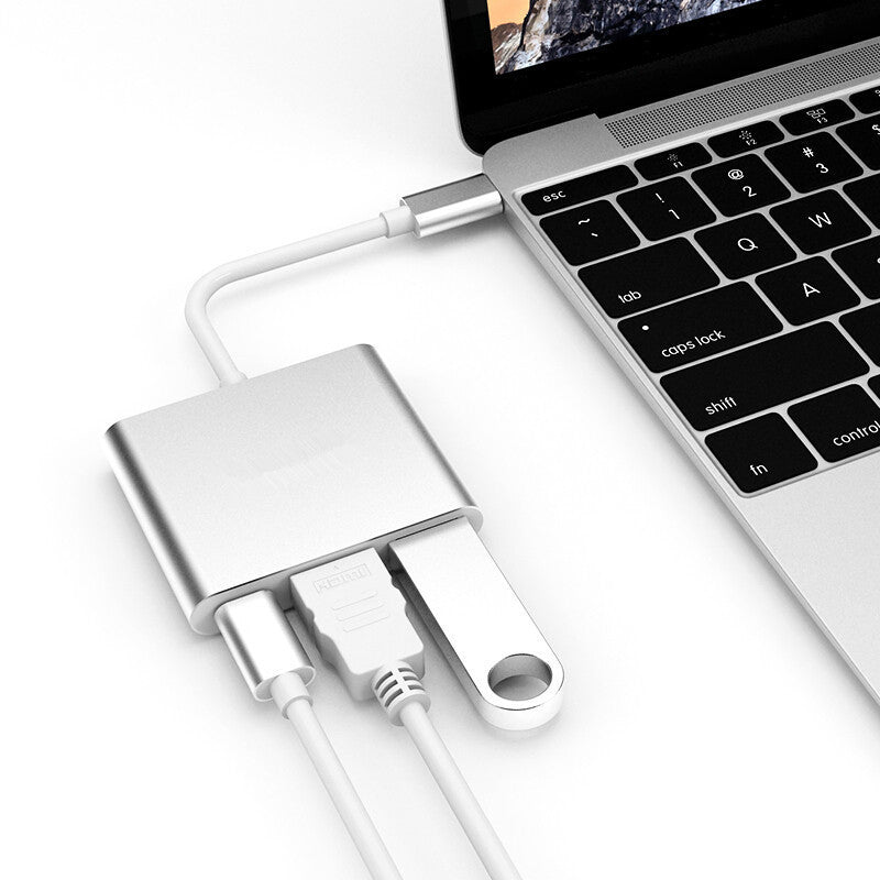 Cargue la imagen en el visor de la galería, [Type C to HDMI+USB+PD] 3 in 1 USB-C Type C USB 3.0 HUB HDMI PD Adapter Converter Splitter
