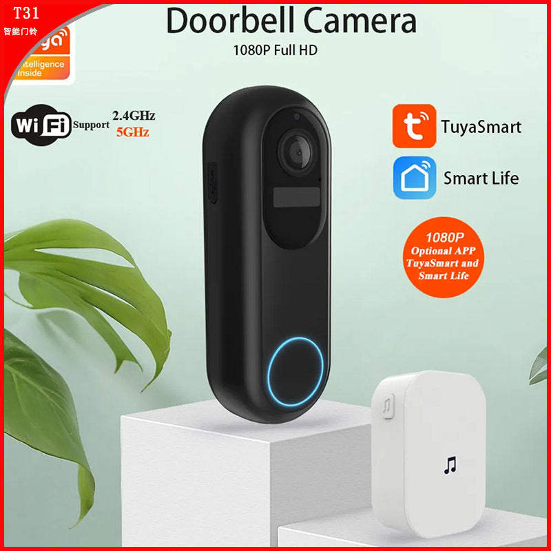 Load image into Gallery viewer, [Tuya Smart Home][With Chime] Tuya 1080P 2.4G &amp; 5G IP66 Wireless Remote Home Video Voice Intercom WIFI Doorbell
