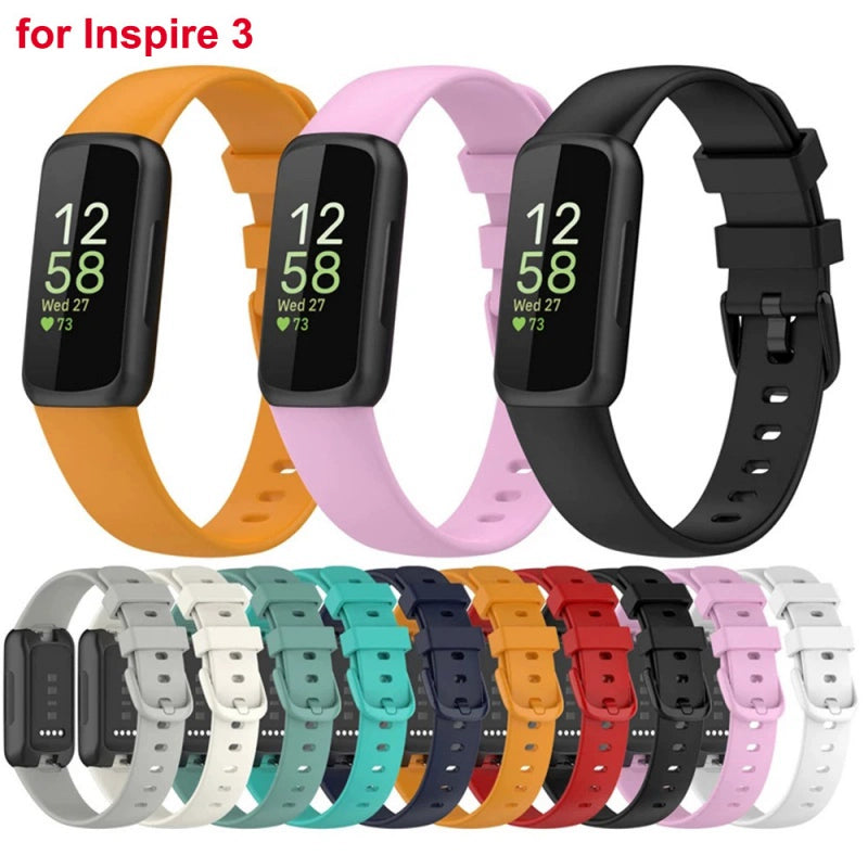 Cargue la imagen en el visor de la galería, Silicone Replacement Band for Fitbit Inspire 3 – Adjustable Strap
