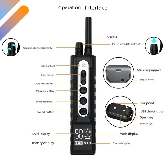 PAPANI Intelligence Rechargeable Remote control Dog Training waterproof Collar - Polar Tech Australia