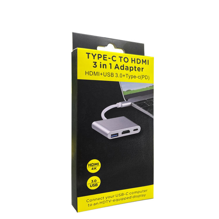 Cargue la imagen en el visor de la galería, [Type C to HDMI+USB+PD] 3 in 1 USB-C Type C USB 3.0 HUB HDMI PD Adapter Converter Splitter
