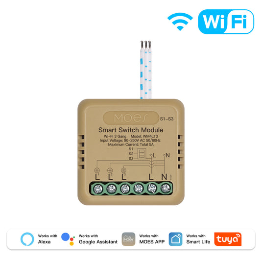 Moes Tuya 1/2/3/4 Gang Wireless WIFI Smart Switch Remote APP Control