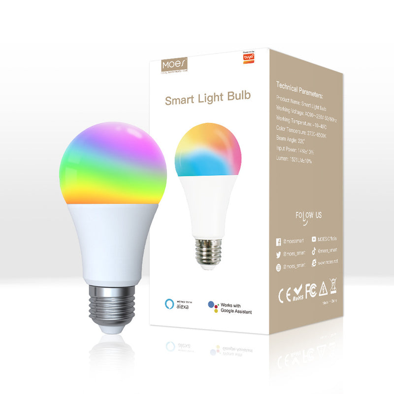 Cargue la imagen en el visor de la galería, [TUYA Smart Home][E27] Moes RGB LED 14W Light Bulb Wireless Control - Polar Tech Australia
