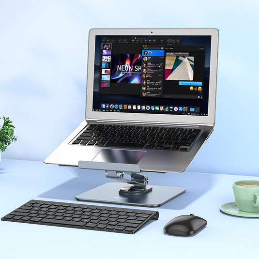 [PH52 Plus] HOCO Universal 360 Degree Aluminum Fordable Rotation MacBook Laptop Holder - Polar Tech Australia