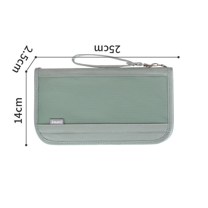 Load image into Gallery viewer, Larger Capacity RFID Blocking Travel Wallet Passport Holder – Water-Resistant Document Organiser with Card Slots &amp; Wrist Strap - Polar Tech Australia
