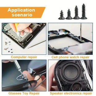 [800 Pieces] Black Alloy Steel M2 Self Tapping Screws PC Computer Laptop Mobile Phone Printer Electronics Screw Set