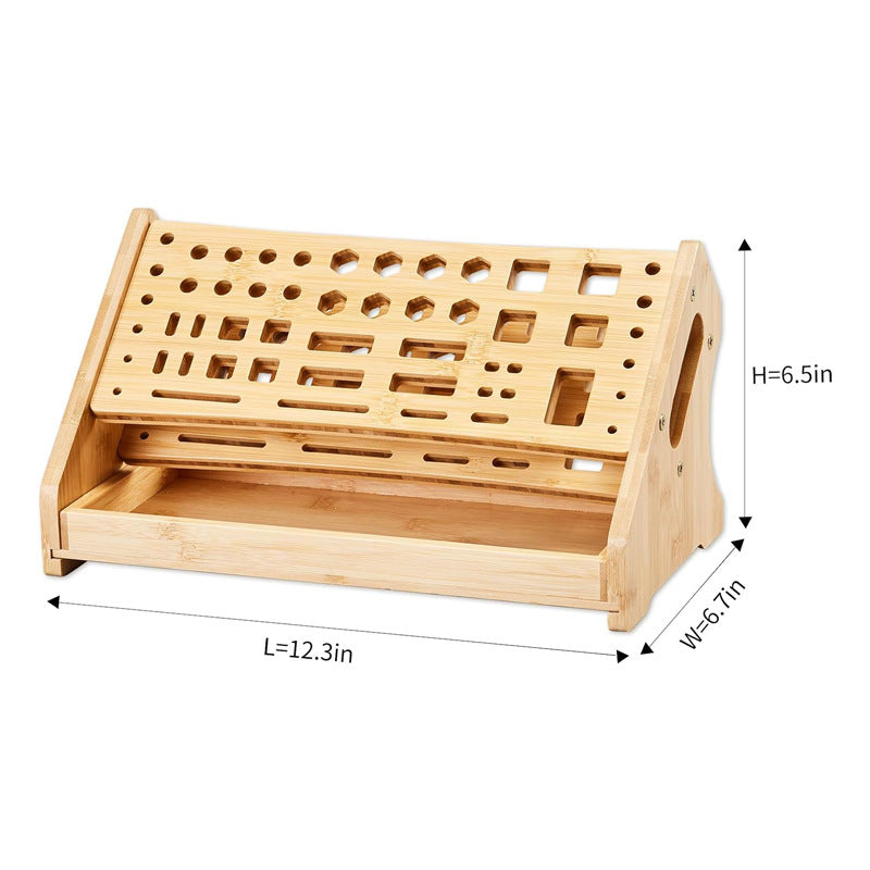 Load image into Gallery viewer, Wooden Repair Tool Organizer Rack - Multi-Function Screwdriver Holder, Scissors &amp; Tool Storage Organizer - Polar Tech Australia
