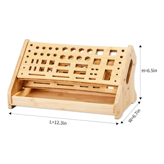 Wooden Repair Tool Organizer Rack - Multi-Function Screwdriver Holder, Scissors & Tool Storage Organizer - Polar Tech Australia
