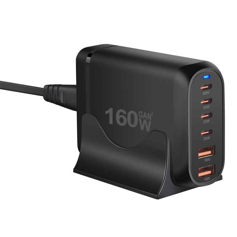 Cargue la imagen en el visor de la galería, [160W GaN][SAA Approved] Universal Phone Tablet Laptop MacBook PD+QC 6 Port USB Type-C Wall Charger Desktop Home Office Charging Station Power Adapter (AU Plug) - Polar Tech Australia
