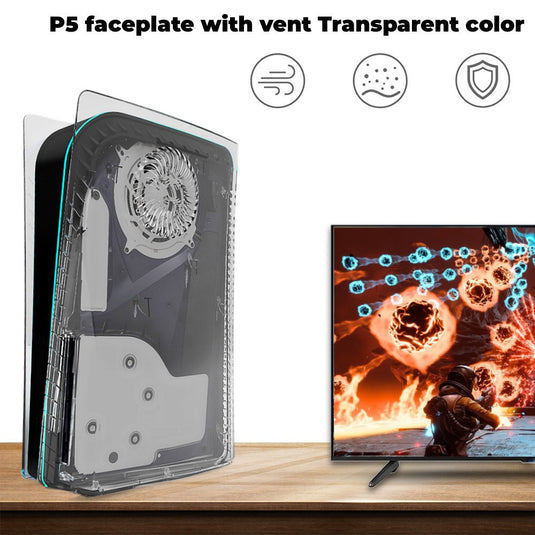 PS5 Shell Transparent Replacement Cover - Polar Tech Australia