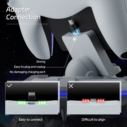 PS5 Portal Streaming Handheld Charging Dock - Spaceship Design with Vibrant RGB Lights - Polar Tech Australia
