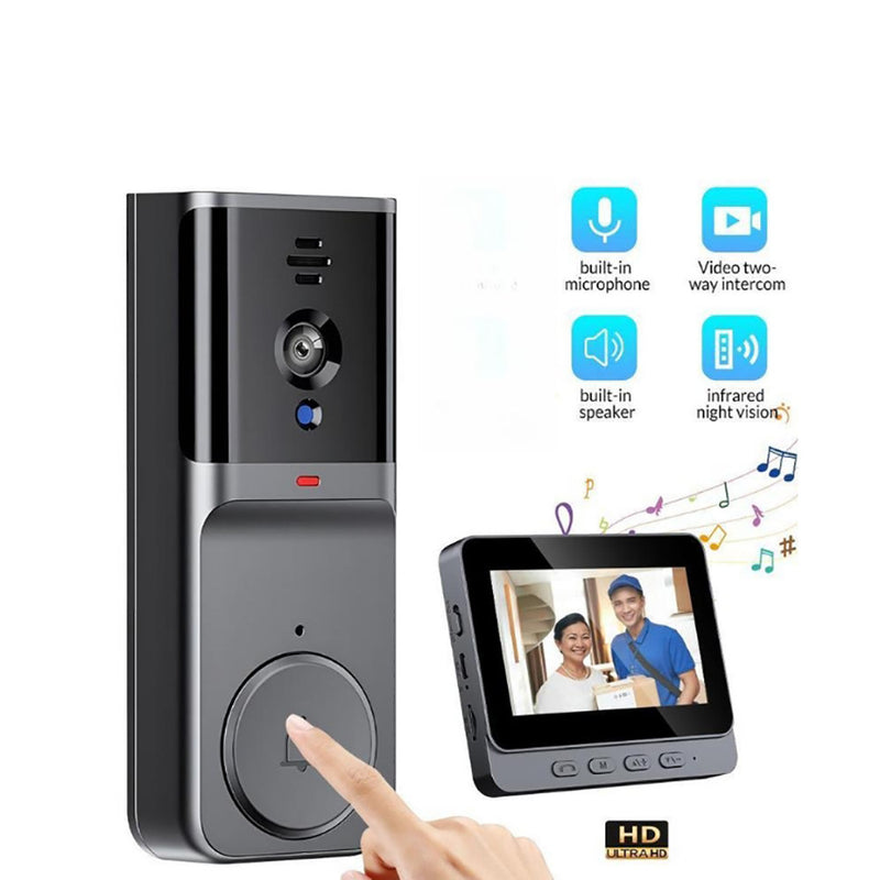 Chargez l'image dans la visionneuse de la galerie, [TUYA Smart Home][With 4.3 inch Monitor] HD Wireless WIFI Outdoor Security Doorbell Door Control
