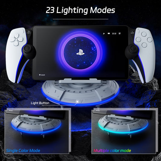 PS5 Portal Streaming Handheld Charging Dock - Spaceship Design with Vibrant RGB Lights - Polar Tech Australia