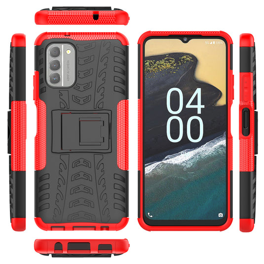 Nokia G300 - Shield With Kickstand Hard PC Back Cover Soft TPU Dual Layer Protection Case - Polar Tech Australia