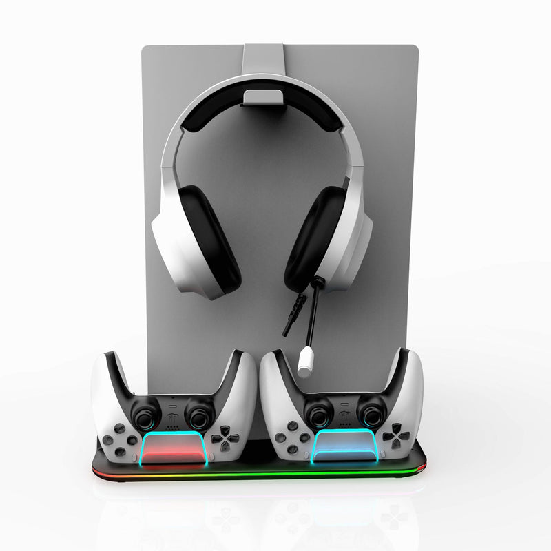 Load image into Gallery viewer, SONY PlayStation PS5 Slim &amp; PS5 Pro - All-in-one Multifunction Charging Stand with Cooling Fan &amp; RBG Light Effect &amp; Disc Storage - Polar Tech Australia
