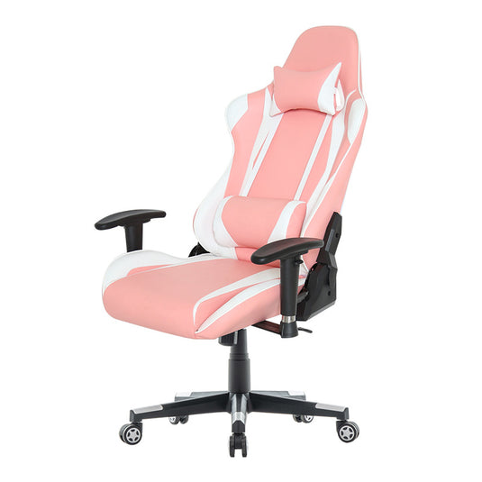 Pink Girl PU Leather Ergonomic Designed Gaming Chair Height Adjustment Swivel Computer office Chair