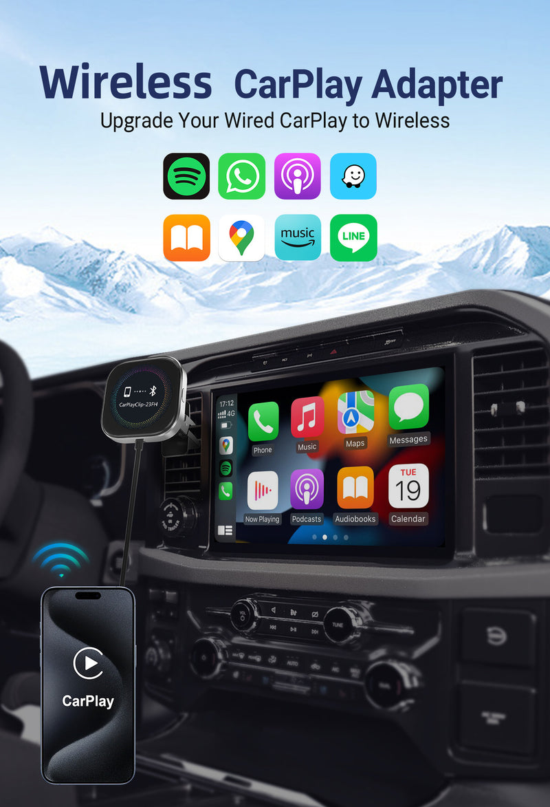 Chargez l&#39;image dans la visionneuse de la galerie, Plug and Play Wireless CarPlay Adapter With Built-in Screen for iPhone 11/12/13/14/15/16 - Polar Tech Australia
