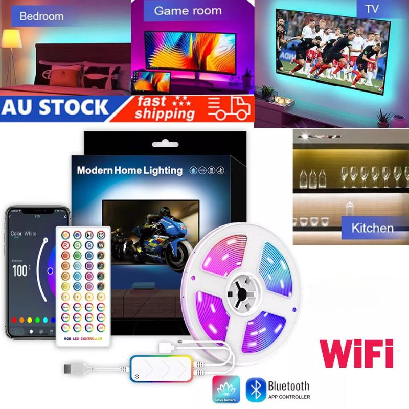 Cargue la imagen en el visor de la galería, RGB Lighting TV LED Backlights USB Backlight Strip 300CM WiFi &amp; Remote Control
