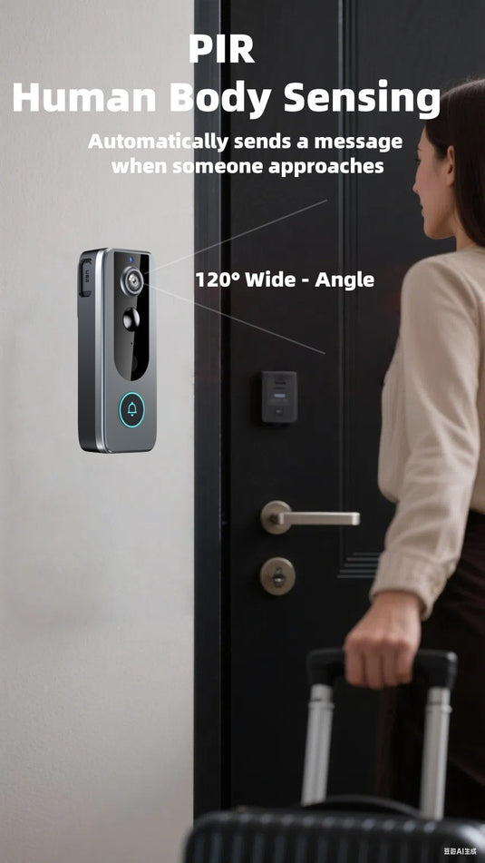 [TUYA Smart Home][With Solar Rover Cover] HD Wireless WIFI IP65 Outdoor Security Doorbell Door Control