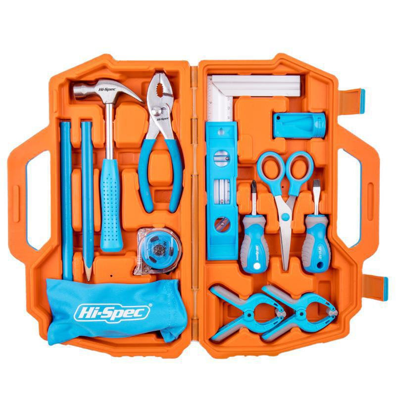 Load image into Gallery viewer, 17 in 1 Hi-Spec Kid&#39;s Blue Tool Kit Set with DIY Hand Kid friendly Tool Set Kit Truck Case
