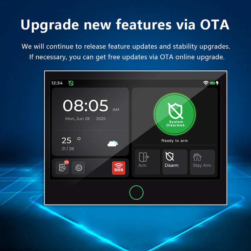 Load image into Gallery viewer, Tuya WiFi+GSM 4G &amp; WIFI Touch Screen Wireless Home Security PIR SOS Alarm System Set
