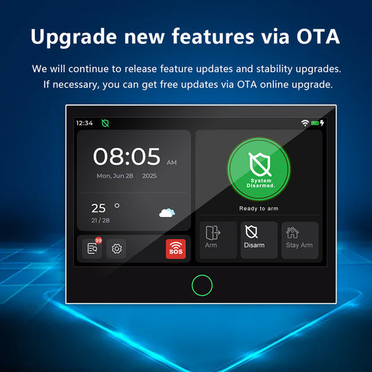 Tuya WiFi+GSM 4G & WIFI Touch Screen Wireless Home Security PIR SOS Alarm System Set