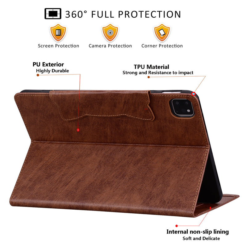 Cargue la imagen en el visor de la galería, Apple iPad 5/6 9.7&#39;&#39; 5/6th Gen (2017/2018) Business Retro Matte Leather Protective Case
