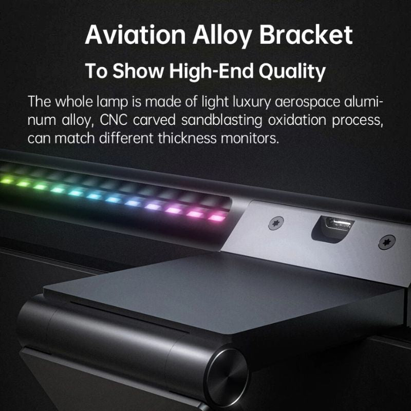 Cargue la imagen en el visor de la galería, LYMAX RGB Computer Monitor Light Bar with Remote Control, Eye-Care for Desktop Space Saving and Gaming Home Office
