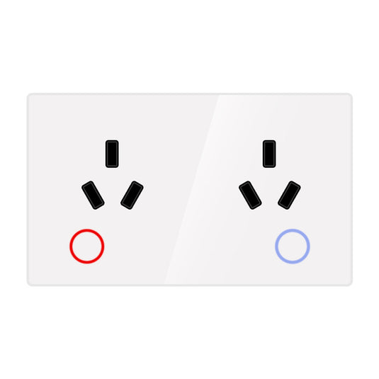 [TUYA Smart Home] TUYA WiFi Smart 15A 2 Outlets Wall Power Socket Outlet Glass Panel - Polar Tech Australia