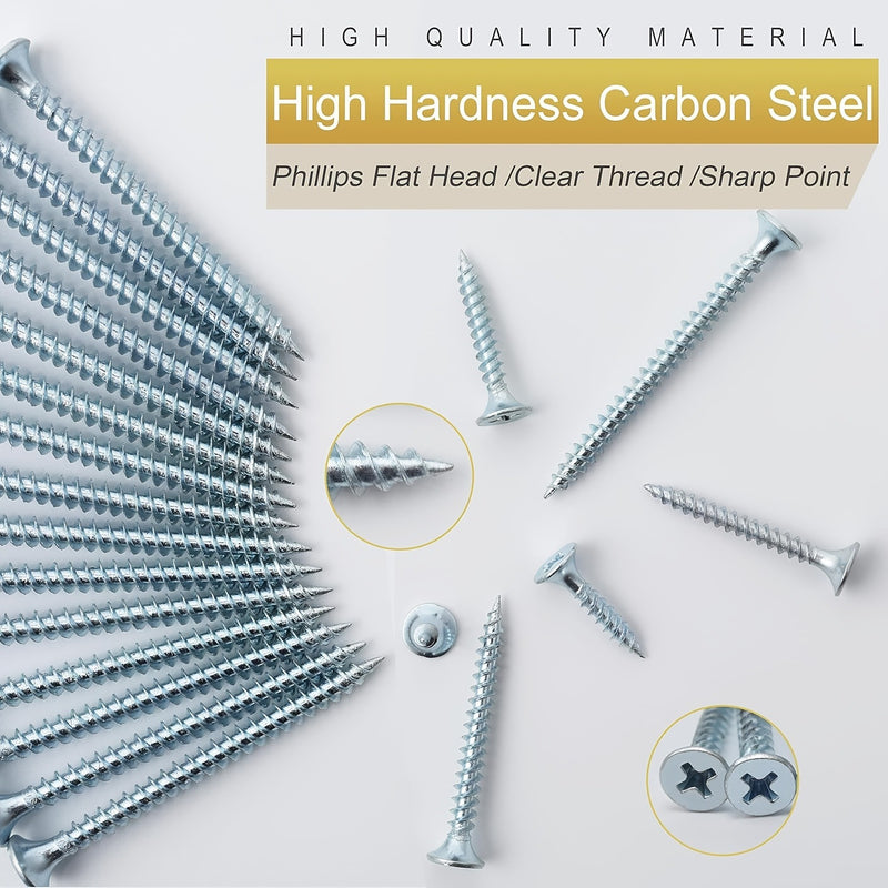 Cargue la imagen en el visor de la galería, [209 Pieces] Stainless Steel Self-Tapping M3.5 #6 Wood Screw Self-Drilling Assortment Kit
