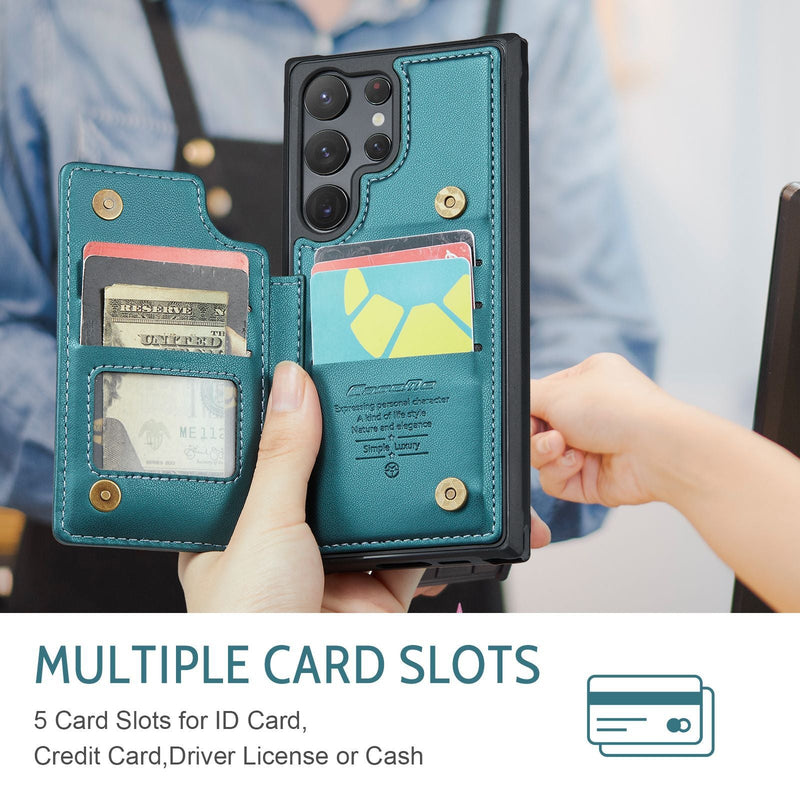 Cargue la imagen en el visor de la galería, [With Card Slot] Samsung Galaxy S26/Plus/Ultra - RFID Flip Premium Leather Wallet Series Case
