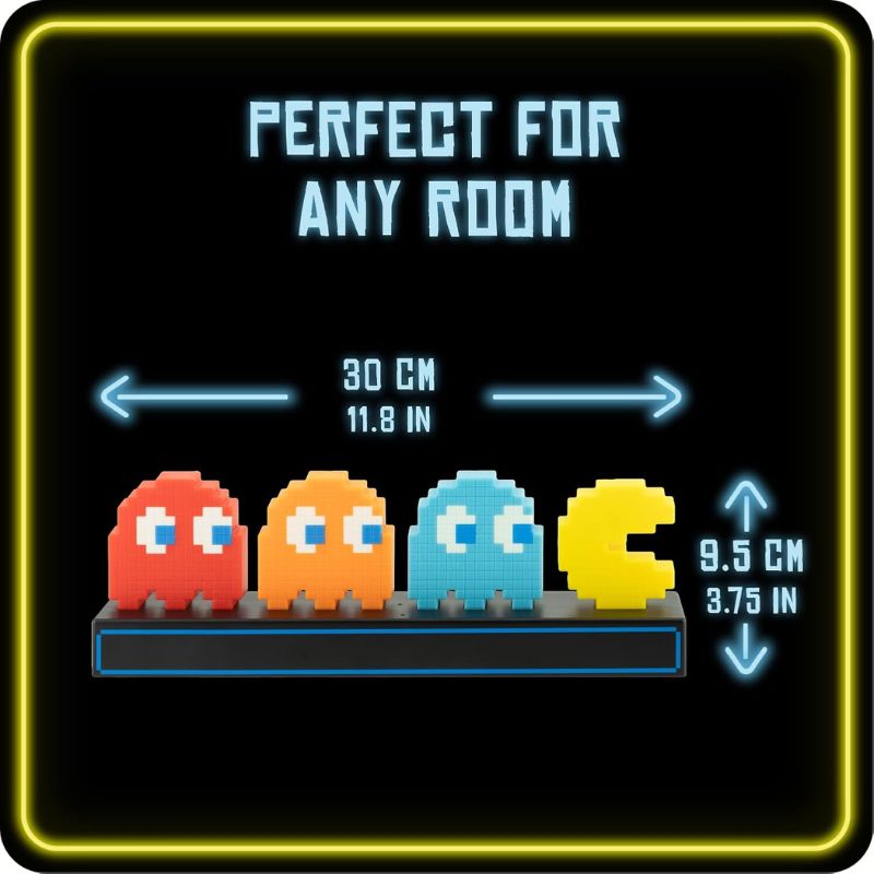 Cargue la imagen en el visor de la galería, Paladone Pac Man and Ghosts Light 3D Pixel Lamp LED Game Icon Night Light Colour Phasing Music Reactive for Bedroom Gaiming Room
