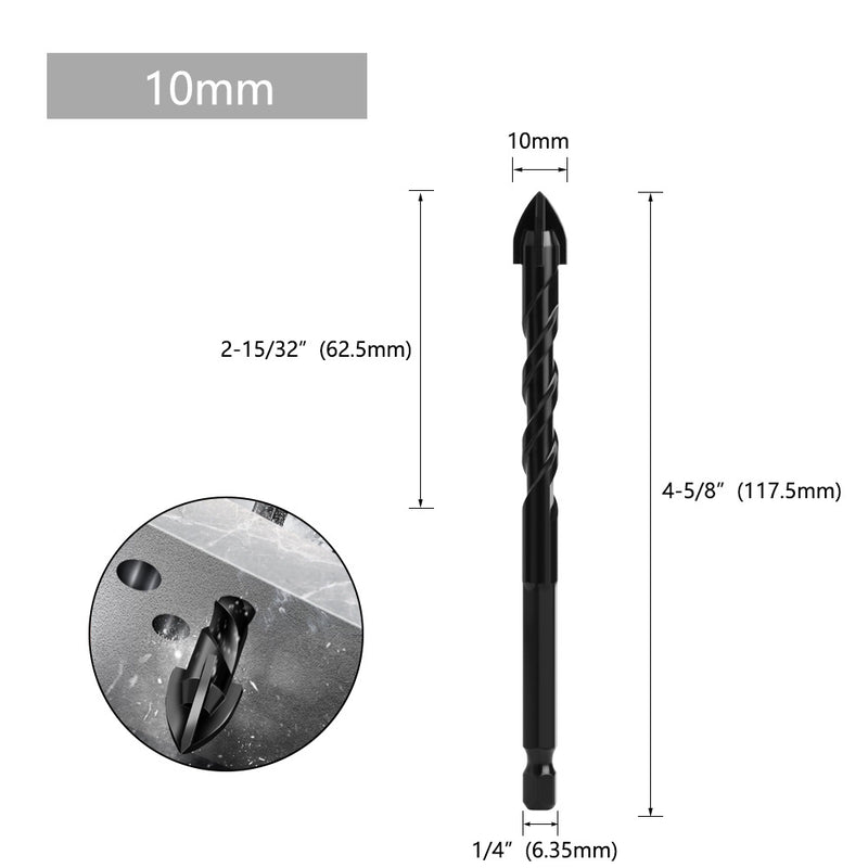 Load image into Gallery viewer, [9 in 1] Concrete Drill Bit Set Cross Carbide Tip Masonry Drill Bits Set (3 - 16mm)
