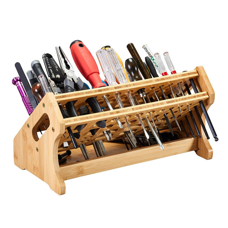 Load image into Gallery viewer, Wooden Repair Tool Organizer Rack - Multi-Function Screwdriver Holder, Scissors &amp; Tool Storage Organizer - Polar Tech Australia
