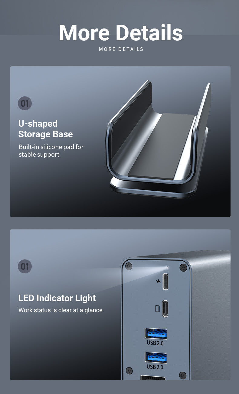 Chargez l&#39;image dans la visionneuse de la galerie, [15-in-1] Type C USB 3.0 HDMI DP Ethernet PD – Computer Port Expansion with Multiple Interfaces (COMBO Card Reader + HUB) Dock Station - Polar Tech Australia
