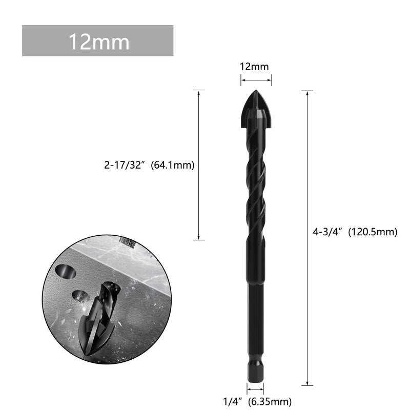 Load image into Gallery viewer, [9 in 1] Concrete Drill Bit Set Cross Carbide Tip Masonry Drill Bits Set (3 - 16mm)
