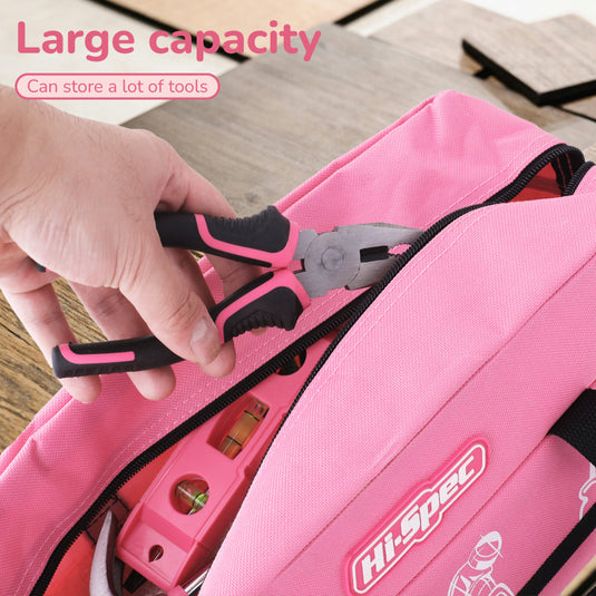 Hi-Spec 18 in 1 General Purpose Pink Tool Home Repair Car Maintenance Tool Kits Mechanic Girl Women Tool Set