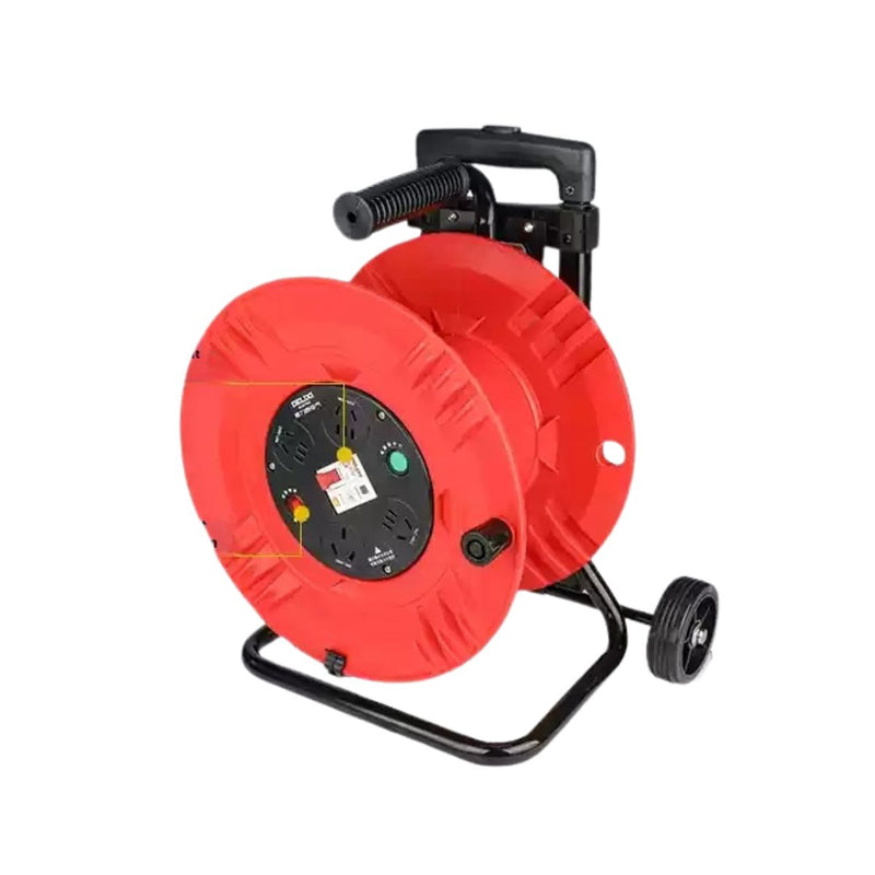 Chargez l&#39;image dans la visionneuse de la galerie, [DECDLPD01] [Excludes Cable] DELIXI Mobile Cable Reel Drum Movable Cable Tray with Multiple Outlets and Overcurrent Protection - Polar Tech Australia
