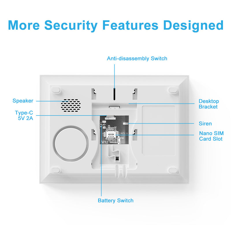 Load image into Gallery viewer, Tuya WiFi+GSM 4G &amp; WIFI Touch Screen Wireless Home Security PIR SOS Alarm System Set

