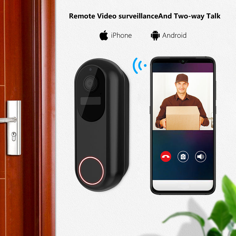 Load image into Gallery viewer, [Tuya Smart Home][With Chime] Tuya 1080P 2.4G &amp; 5G IP66 Wireless Remote Home Video Voice Intercom WIFI Doorbell
