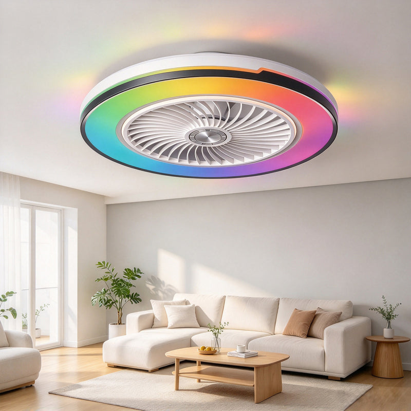Chargez l'image dans la visionneuse de la galerie, [With Fan] Tuya RGB Dimmable LED 40W Ceiling Light WIFI Wireless Control Bedroom Living Room Light - Polar Tech Australia
