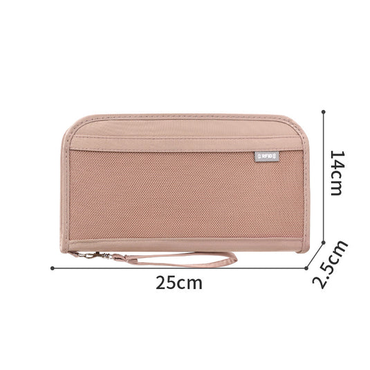 Larger Capacity RFID Blocking Travel Wallet Passport Holder – Water-Resistant Document Organiser with Card Slots & Wrist Strap - Polar Tech Australia