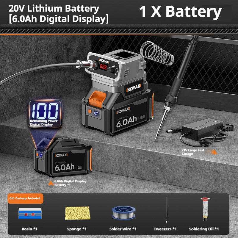 Load image into Gallery viewer, [Battery + Charger Bundle Kit] Komax Portable Outdoor Battery Powered Digital Display Soldering Iron Station 180℃ - 480℃
