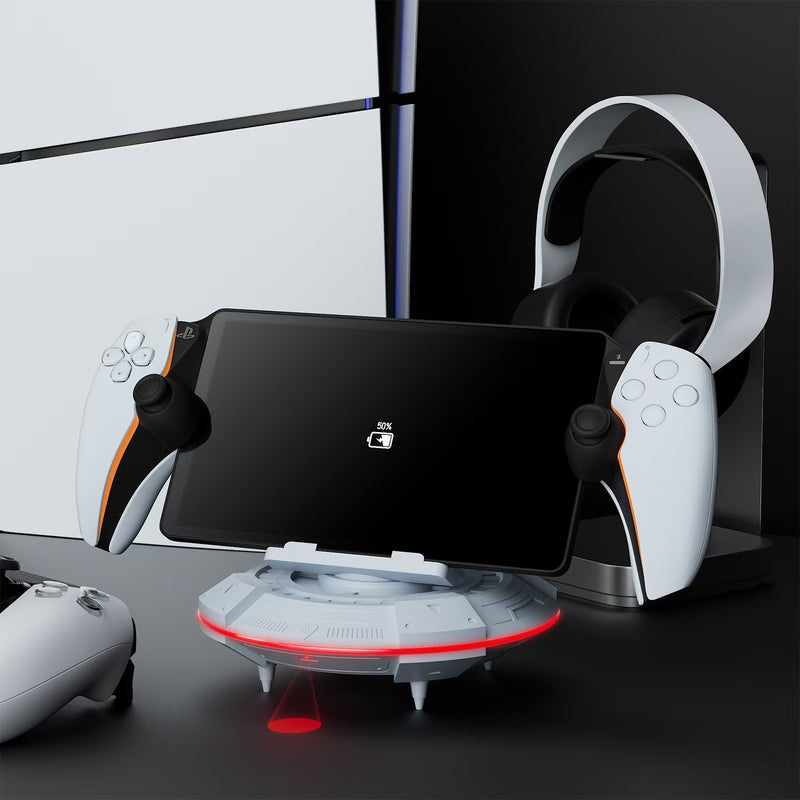 Load image into Gallery viewer, PS5 Portal Streaming Handheld Charging Dock - Spaceship Design with Vibrant RGB Lights - Polar Tech Australia
