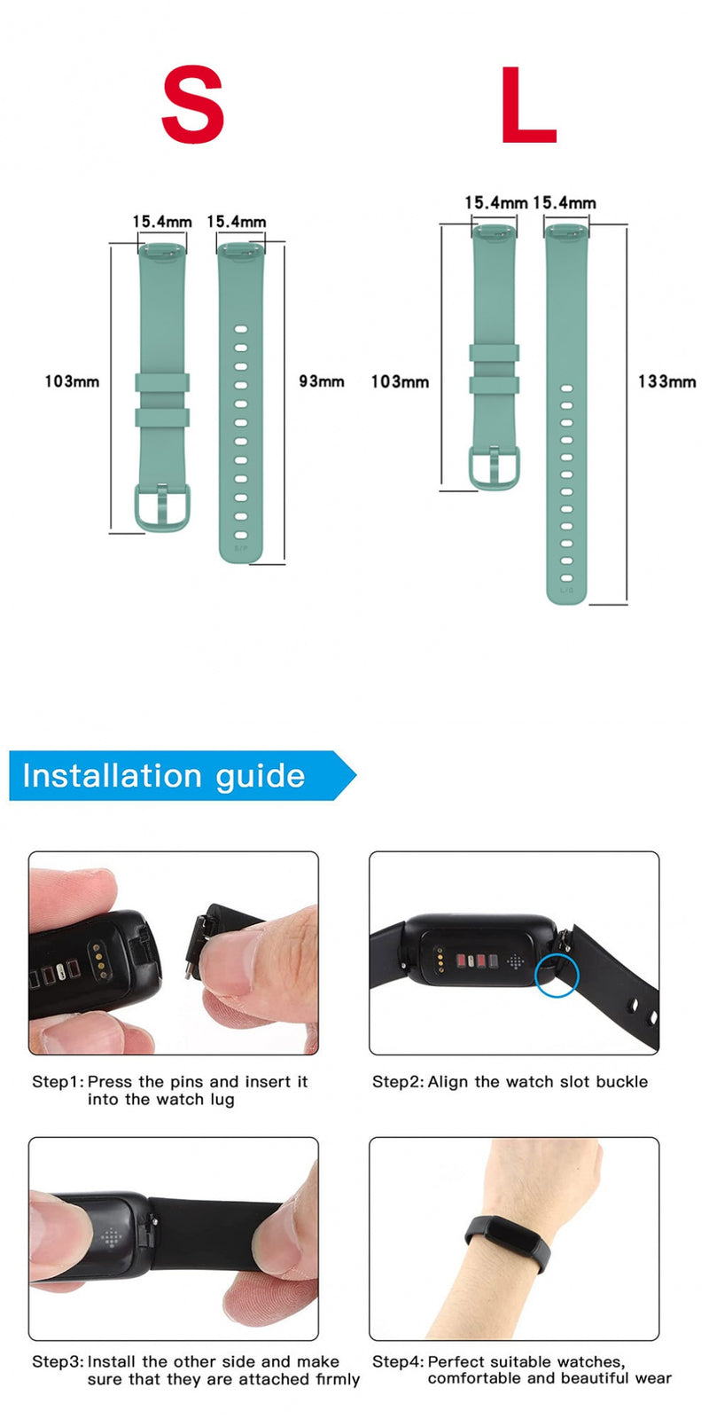 Cargue la imagen en el visor de la galería, Silicone Replacement Band for Fitbit Inspire 3 – Adjustable Strap
