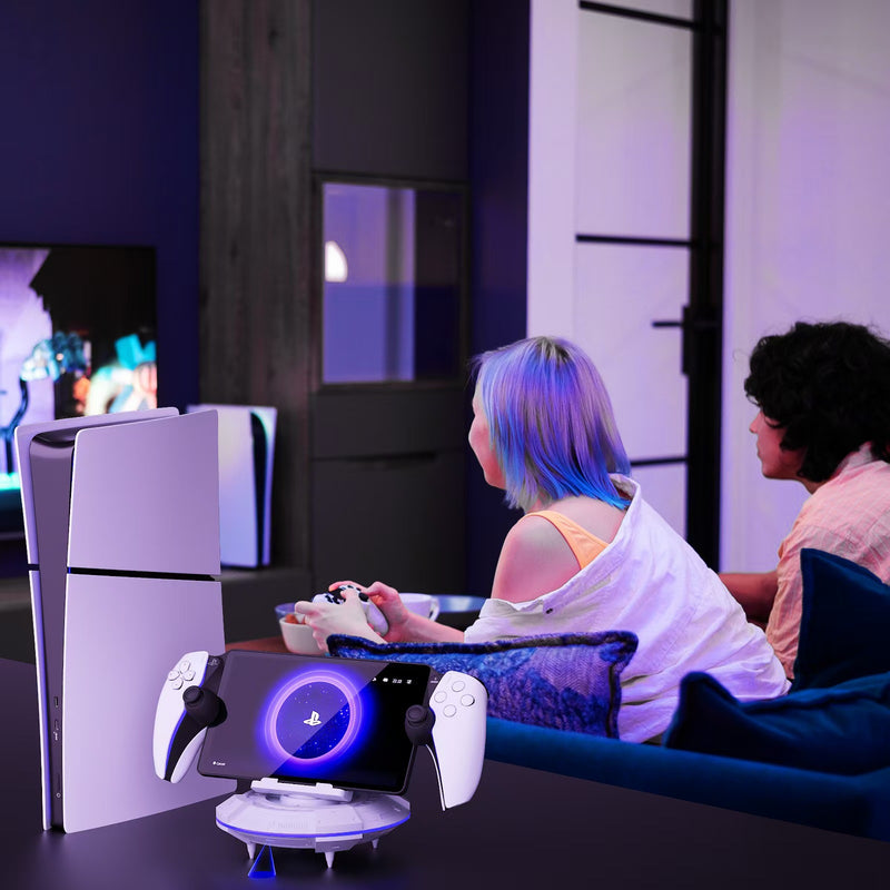 Load image into Gallery viewer, PS5 Portal Streaming Handheld Charging Dock - Spaceship Design with Vibrant RGB Lights - Polar Tech Australia
