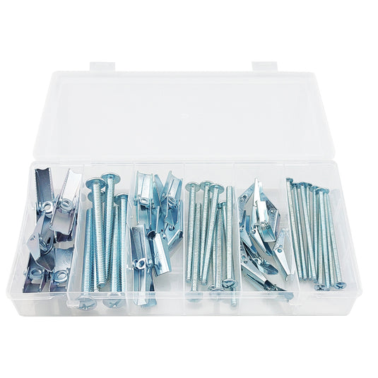 [24 Pieces] Stainless Steel Heavy Duty Hollow Wall Toggle Bolts Anchors Kit for Drywall Ceilings with Screw Spring/Includes Toggle Bolts and Wing Nut Assortment