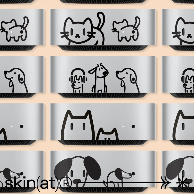 Load image into Gallery viewer, 2024 Mac Mini M4 Desktop Protective Film, Cartoon Creative Cat and Dog Partial Stickers - Polar Tech Australia
