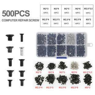 Cargue la imagen en el visor de la galería, [500 Pieces] Alloy Steel PC Computer Laptop Mobile Phone Printer Electronics Screw Set (M2 M2.5 M3)
