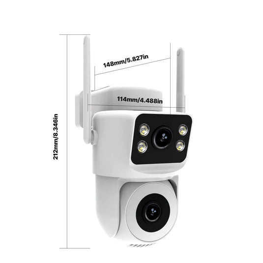 [Dual Lens][TUYA Smart Home] Moer Dual Camera 4MP WIFI 6 Wireless Wire-Free IP66 Outdoor PTZ Camera - Polar Tech Australia